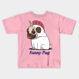 funny pug Kids T-Shirt